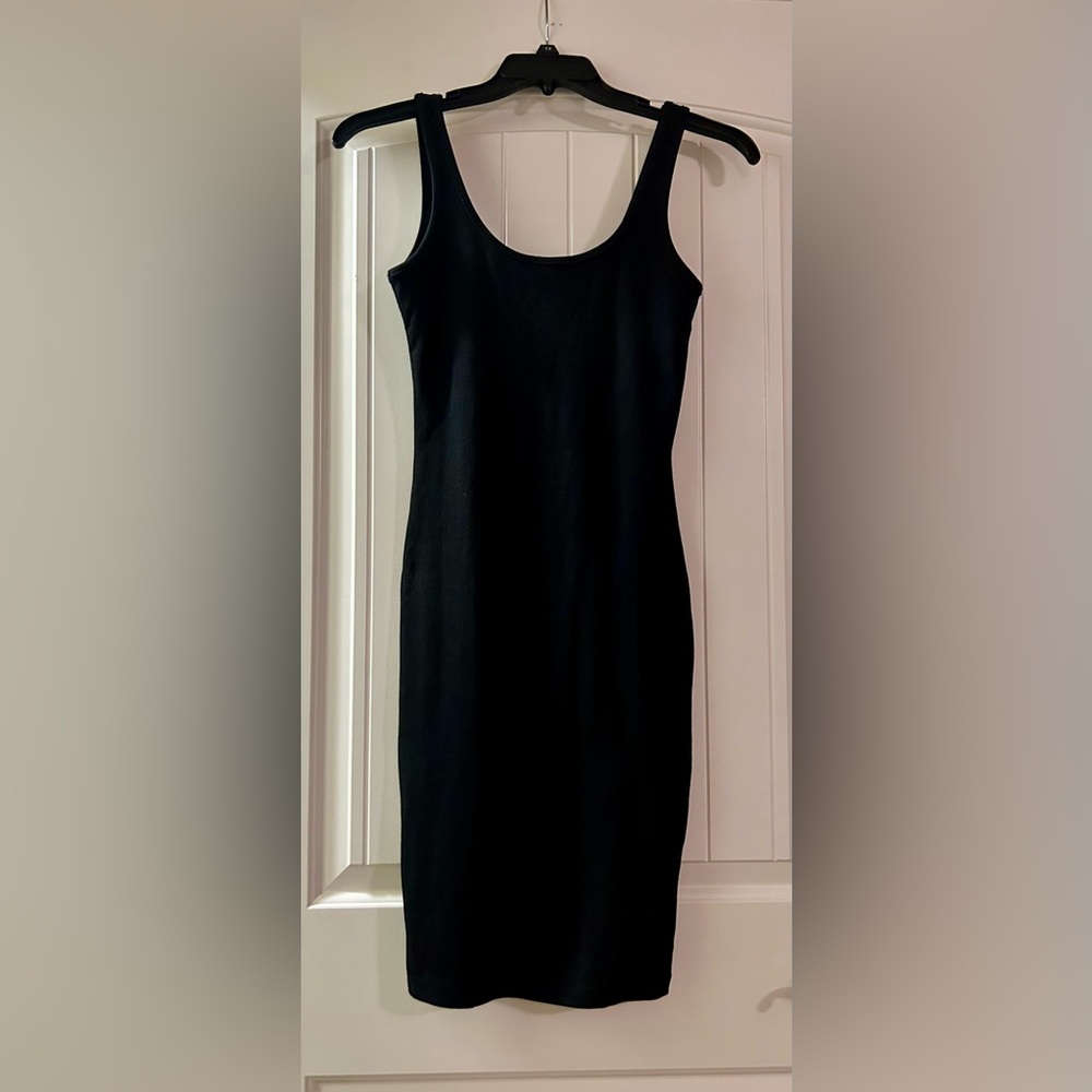 SHEIN Black Fitted Ridge Dress.  Size Small.  NWOT.